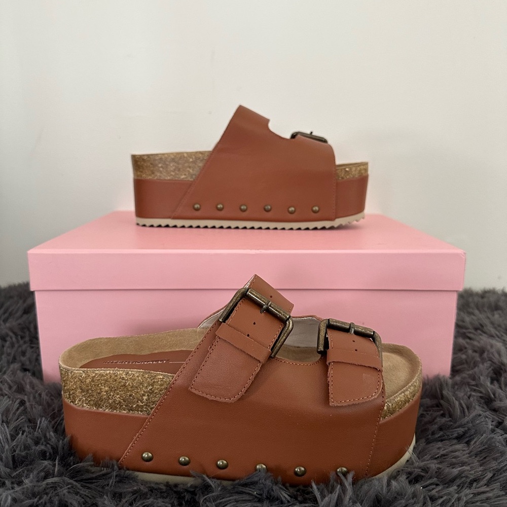 FP X Intentionally Blank Rule Breaker Flatform SandalsLeatherChestnut36/37/40/41